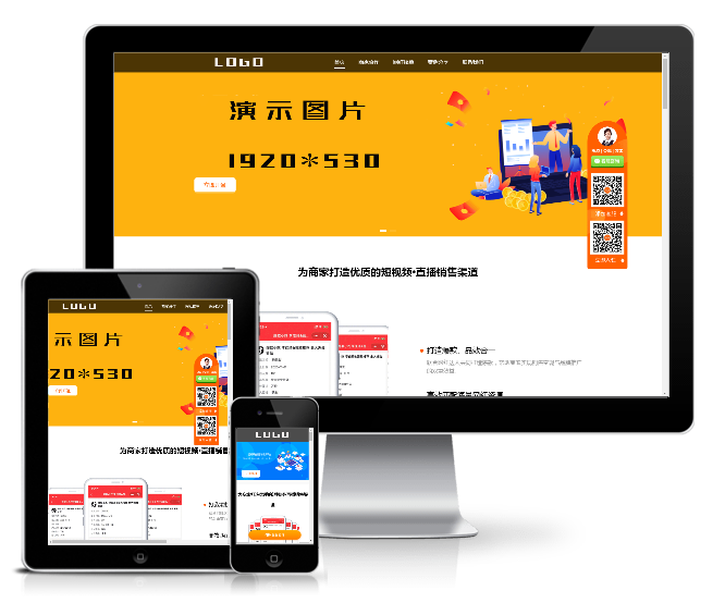 短視頻直播帶貨營銷平臺類網站模板(響應式)